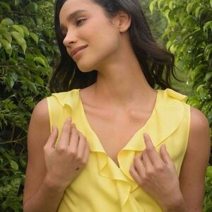 Zara Lemon Sleeveless Blouse